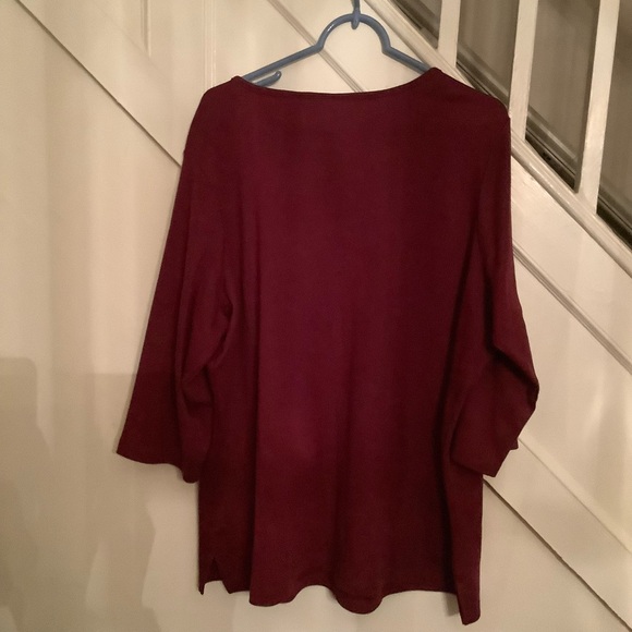 New with Tags Quacker Factory 2X Rich Red Top & NWOT VeneziaAqua black top 18/20 - Picture 7 of 15